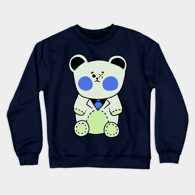 Green Teddy Bear Crewneck Sweatshirt by LaserPewPew